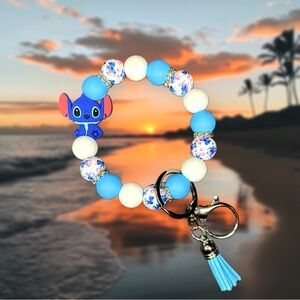 Stitch Beaded Wristlet Keychain